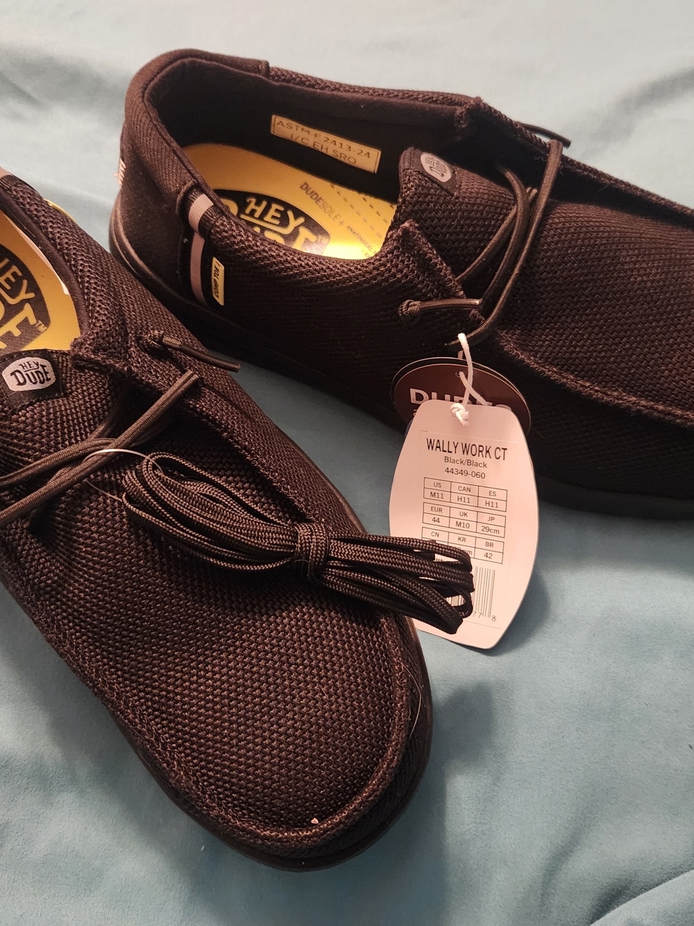 Hey Dude Wally Work CT Slip-On Loafers - Black Composite TOE